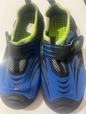 Nerf Kids Blue Water Shoes with Lime Green Interior